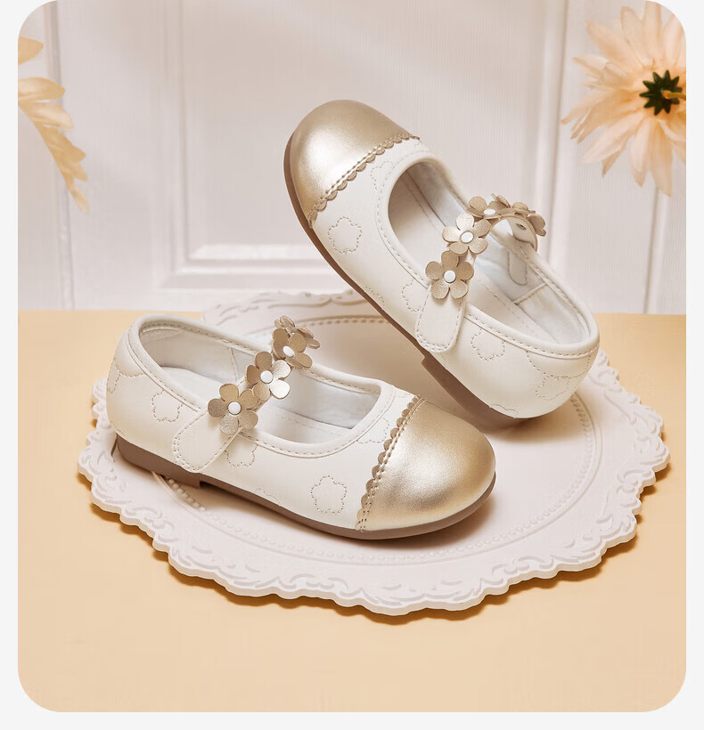 DAVE & BELLA Children's Leather Shoes Girls Spring Little Chanel Style Princess Shoes Big Kids Single Shoes Little Chanel Style 18